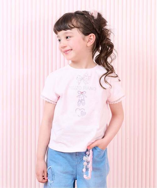 メゾピアノ　100 半袖　tシャツ　7点 ラインストーンモチーフ 半袖Tシャツ（Tシャツ/カットソー）｜mezzo