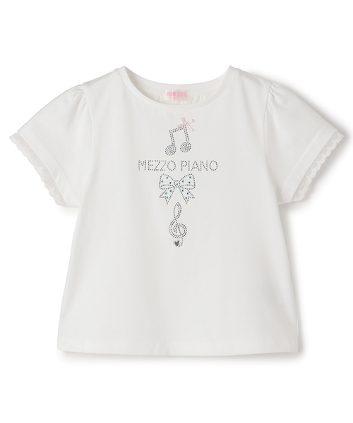 ラインストーンモチーフ 半袖Tシャツ（Tシャツ/カットソー）｜mezzo
