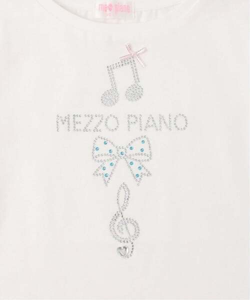 mezzo piano(メゾピアノ)の「ラインストーンモチーフ 半袖Tシャツ【接触冷感】(Tシャツ/カットソー・キッズ・ライトピンク/オフホワイト/ライトブルー・110cm/100cm/120cm/140cm/130cm/90cm)」の5枚目の写真