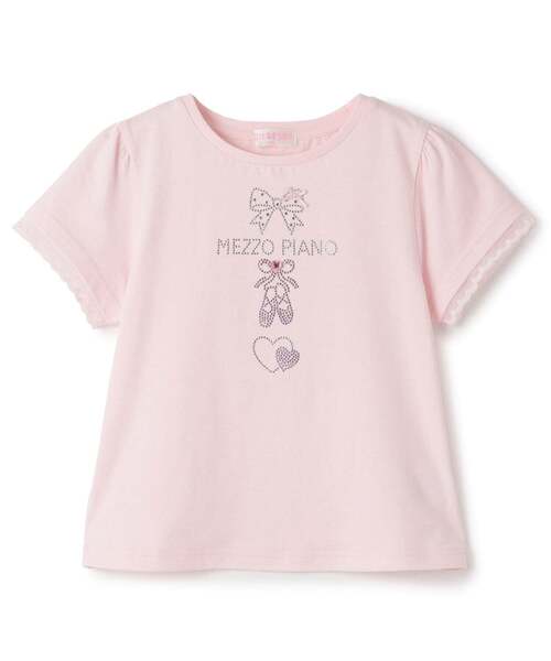 mezzo piano(メゾピアノ)の「ラインストーンモチーフ 半袖Tシャツ【接触冷感】(Tシャツ/カットソー・キッズ・ライトピンク/オフホワイト/ライトブルー・110cm/100cm/120cm/140cm/130cm/90cm)」の15枚目の写真