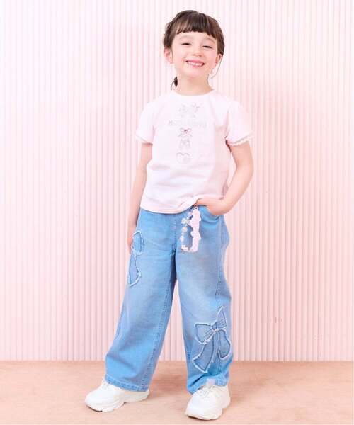 mezzo piano(メゾピアノ)の「ラインストーンモチーフ 半袖Tシャツ【接触冷感】(Tシャツ/カットソー・キッズ・ライトピンク/オフホワイト/ライトブルー・110cm/100cm/120cm/140cm/130cm/90cm)」の16枚目の写真