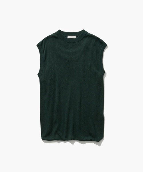 ATON(エイトン)の「【ATON/エイトン】SILK BLENDED CIRCULAR RIB FIT LAYERED TANK TOP/シルク混リバーシブルレイヤードタンクトップ(Tシャツ/カットソー・レディース・グリーン/イエロー/チャコールグレー・2)」の14枚目の写真