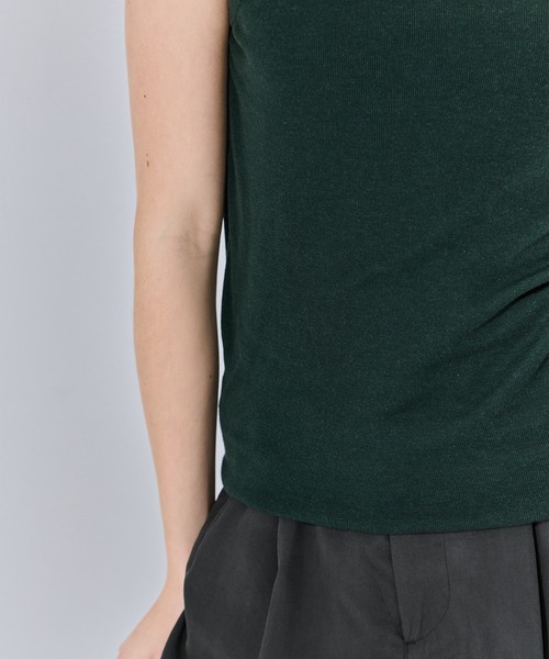 ATON(エイトン)の「【ATON/エイトン】SILK BLENDED CIRCULAR RIB FIT LAYERED TANK TOP/シルク混リバーシブルレイヤードタンクトップ(Tシャツ/カットソー・レディース・グリーン/イエロー/チャコールグレー・2)」の20枚目の写真