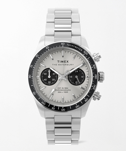 TIMEX(タイメックス)の「TIMEX Waterbury Heritage Chronograph tx-tw2y19200(アナログ腕時計・レディース・シルバー・FREE)」の1枚目の写真