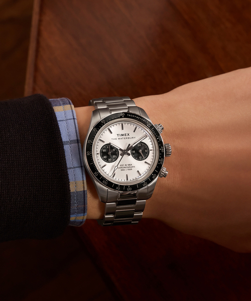 TIMEX(タイメックス)の「TIMEX Waterbury Heritage Chronograph tx-tw2y19200(アナログ腕時計・レディース・シルバー・FREE)」の5枚目の写真
