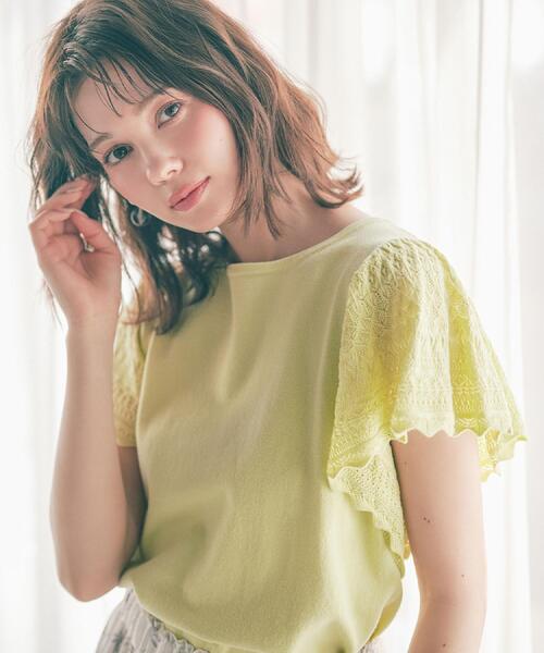 index(インデックス)の「【UV】柄編みフレアスリーブニット《洗濯機OK》(ニット/セーター・レディース・チャコール/ネイビー/パープル/ブルー系5/ライトグリーン/ナチュラル/レッド系9・36/42/40/38)」の16枚目の写真