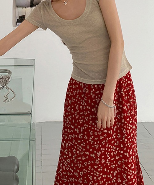 shyam inspiration（シャムインスピレーション）の「アソート小花柄スカート/スリット入り（スカート・レディース・ブルー/レッド・F）」の6枚目の写真
