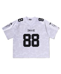 SOLID CAMO MULTI LOGO RELAXED FIT FOOTBALL JERSEY TEE