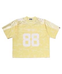 SOLID CAMO MULTI LOGO RELAXED FIT FOOTBALL JERSEY TEE
