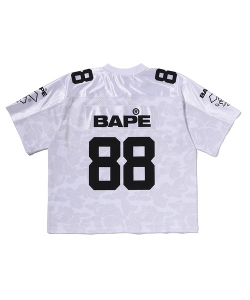 A BATHING APE（アベイシングエイプ）の「SOLID CAMO MULTI LOGO RELAXED FIT FOOTBALL JERSEY TEE（Tシャツ/カットソー・メンズ・イエロー/ホワイト/ブラック・XX-LARGE/LARGE/MEDIUM/SMALL/X-LARGE）」の4枚目の写真