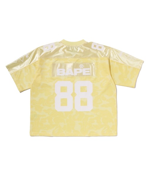 A BATHING APE（アベイシングエイプ）の「SOLID CAMO MULTI LOGO RELAXED FIT FOOTBALL JERSEY TEE（Tシャツ/カットソー・メンズ・イエロー/ホワイト/ブラック・XX-LARGE/LARGE/MEDIUM/SMALL/X-LARGE）」の6枚目の写真