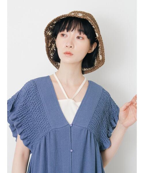 Samansa Mos2(サマンサ モスモス)の「前開きシャーリングワンピース(ワンピース・レディース・ブラック/ブルー/グレー系その他/ブラウン・S/M)」の19枚目の写真