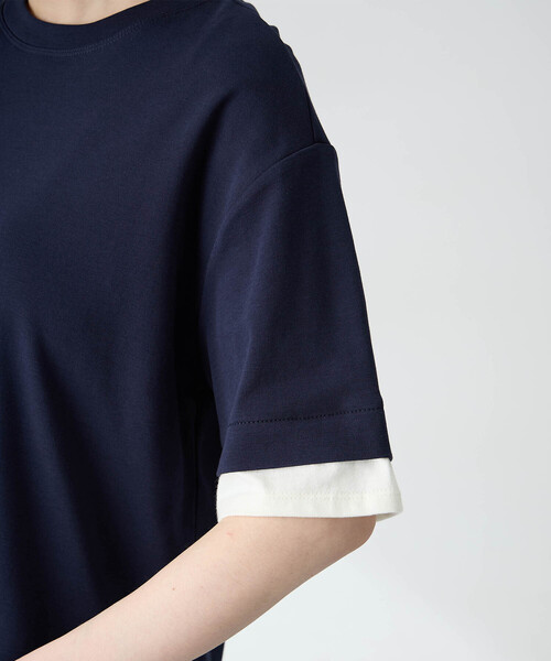 Petit Honfleur(プチオンフルール)の「レイヤード風カットプルオーバー【接触冷感・UVカット】(Tシャツ/カットソー・レディース・ネイビー/グレー・M/L)」の16枚目の写真