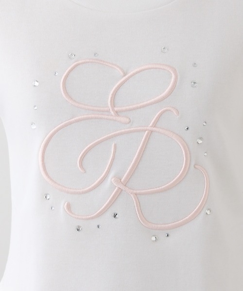 one after another NICE CLAUP(ワンアフターアナザーナイスクラップ)の「ビジュー付きロゴ刺繍Tee(Tシャツ/カットソー・レディース・オフホワイト/ブラック/ピンク/ホワイト系その他・FREE)」の5枚目の写真