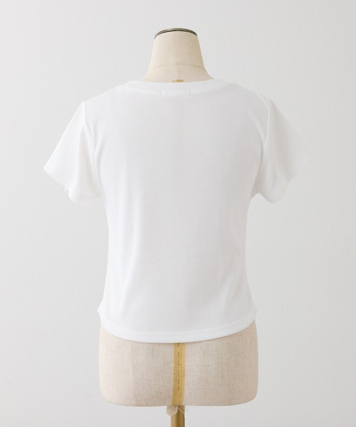 one after another NICE CLAUP(ワンアフターアナザーナイスクラップ)の「ビジュー付きロゴ刺繍Tee(Tシャツ/カットソー・レディース・オフホワイト/ブラック/ピンク/ホワイト系その他・FREE)」の10枚目の写真