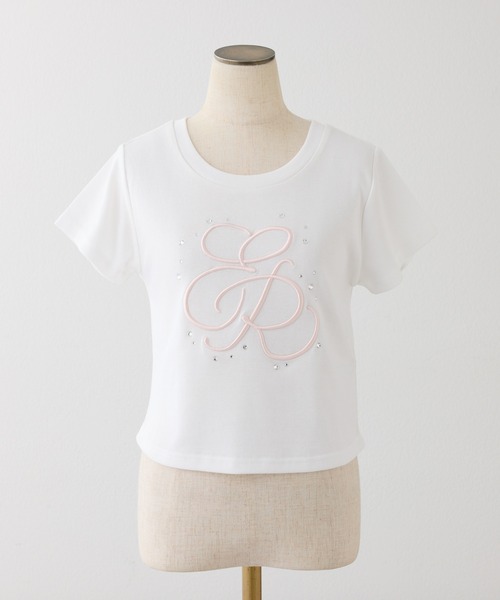 one after another NICE CLAUP(ワンアフターアナザーナイスクラップ)の「ビジュー付きロゴ刺繍Tee(Tシャツ/カットソー・レディース・オフホワイト/ブラック/ピンク/ホワイト系その他・FREE)」の11枚目の写真