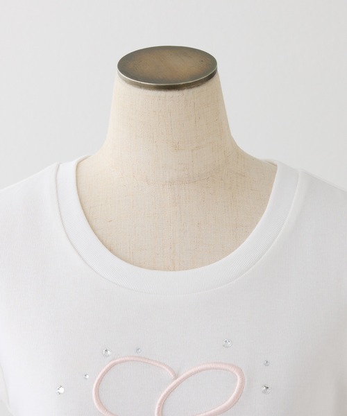 one after another NICE CLAUP(ワンアフターアナザーナイスクラップ)の「ビジュー付きロゴ刺繍Tee(Tシャツ/カットソー・レディース・オフホワイト/ブラック/ピンク/ホワイト系その他・FREE)」の12枚目の写真