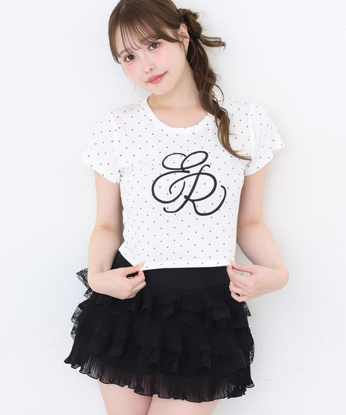one after another NICE CLAUP(ワンアフターアナザーナイスクラップ)の「ビジュー付きロゴ刺繍Tee(Tシャツ/カットソー・レディース・オフホワイト/ブラック/ピンク/ホワイト系その他・FREE)」の13枚目の写真
