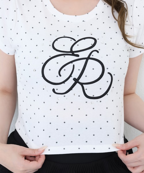 one after another NICE CLAUP(ワンアフターアナザーナイスクラップ)の「ビジュー付きロゴ刺繍Tee(Tシャツ/カットソー・レディース・オフホワイト/ブラック/ピンク/ホワイト系その他・FREE)」の14枚目の写真