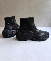 Gomu 56（ゴムゴム）の「厚底ドットデザイン ニットハイカットスニーカーブーツ【2026新作】（ブーツ）」