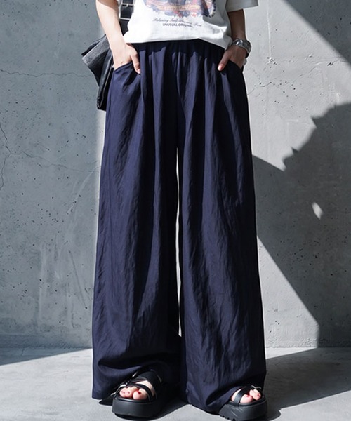antiqua(アンティカ)の「タック ワイドパンツ(その他パンツ・レディース・ネイビー/ブラック/グレー・ONESIZE)」の1枚目の写真