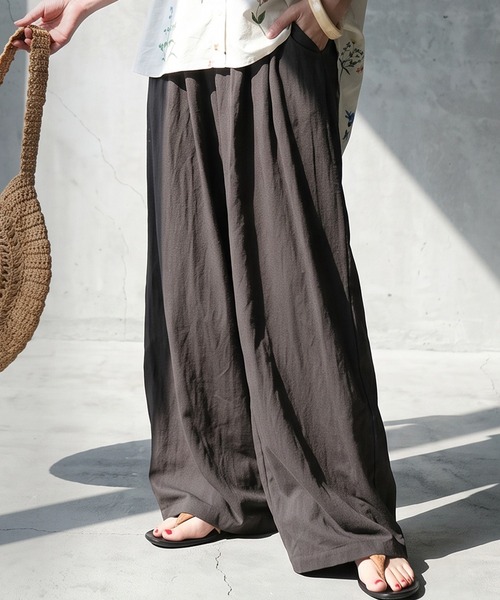 antiqua(アンティカ)の「タック ワイドパンツ(その他パンツ・レディース・ネイビー/ブラック/グレー・ONESIZE)」の3枚目の写真