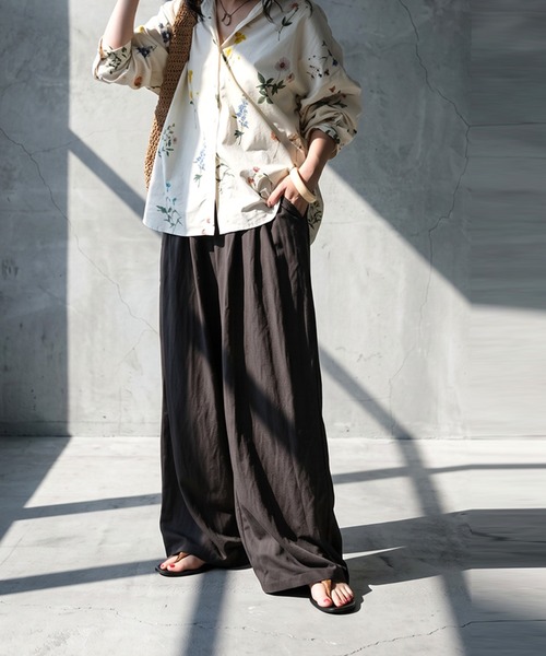antiqua(アンティカ)の「タック ワイドパンツ(その他パンツ・レディース・ネイビー/ブラック/グレー・ONESIZE)」の9枚目の写真