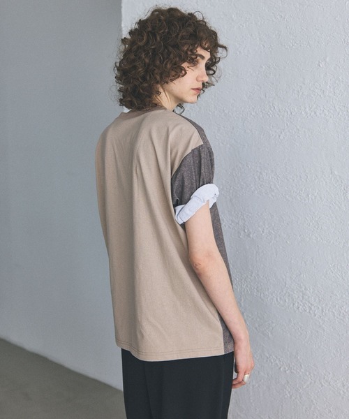 Curensology（カレンソロジー）の「Curensology(カレンソロジー)/【UNIVERSAL OVERALL】別注ニットプリントTシャツ（Tシャツ/カットソー・レディース・オフホワイト/ブラウン・FREE）」の10枚目の写真