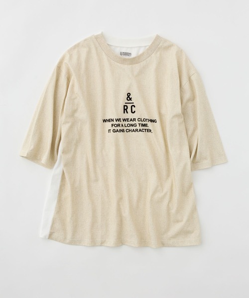 Curensology（カレンソロジー）の「Curensology(カレンソロジー)/【UNIVERSAL OVERALL】別注ニットプリントTシャツ（Tシャツ/カットソー・レディース・オフホワイト/ブラウン・FREE）」の12枚目の写真