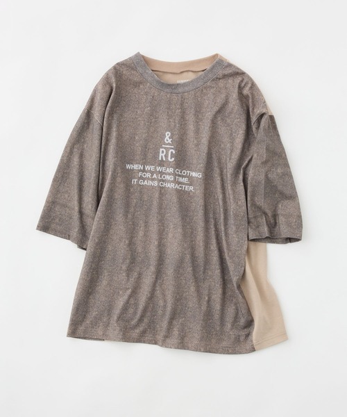 Curensology（カレンソロジー）の「Curensology(カレンソロジー)/【UNIVERSAL OVERALL】別注ニットプリントTシャツ（Tシャツ/カットソー・レディース・オフホワイト/ブラウン・FREE）」の13枚目の写真