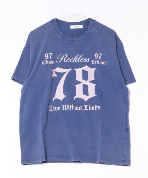 attagirl（アタガール）の「ウォッシュ加工オーバーサイズナンバープリントTシャツ（Tシャツ/カットソー・レディース・ブラック/ピンク/ブルー・M/L）」の2枚目の写真