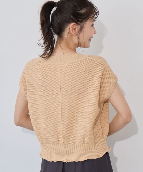 le.coeur blanc(ルクールブラン)の「【手洗い可】柄編みVネックプルオーバー(ニット/セーター・レディース・ブラウン/オフホワイト/オレンジ・38)」の17枚目の写真