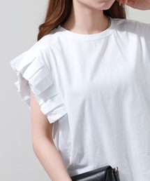 ショルダープリーツTEEシャツ 袖なし