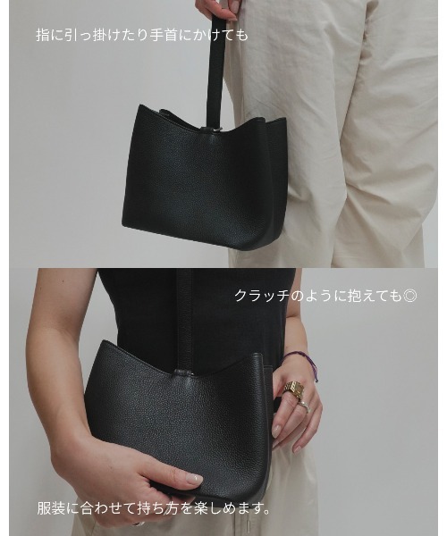 GUIONNET(ギオネ)の「GUIONNET DRYGRAIN ONE HANDLE BAG ギオネ ワンハンドルバッグ(ハンドバッグ・レディース・ブラック・FREE)」の9枚目の写真