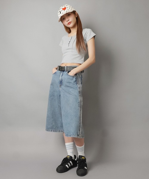 adidas（アディダス）の「【adidas/アディダス】デニムジョーツパンツ（デニムパンツ・レディース・ライトブルー・M）」の3枚目の写真