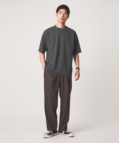 green label relaxing(グリーンレーベルリラクシング)の「Somarti ワッフル クルーネック 半袖 Tシャツ -遮熱・UVカット・吸水速乾-(Tシャツ/カットソー・メンズ・ホワイト/オレンジ/ダークグレー・XL/S/M/L)」の10枚目の写真