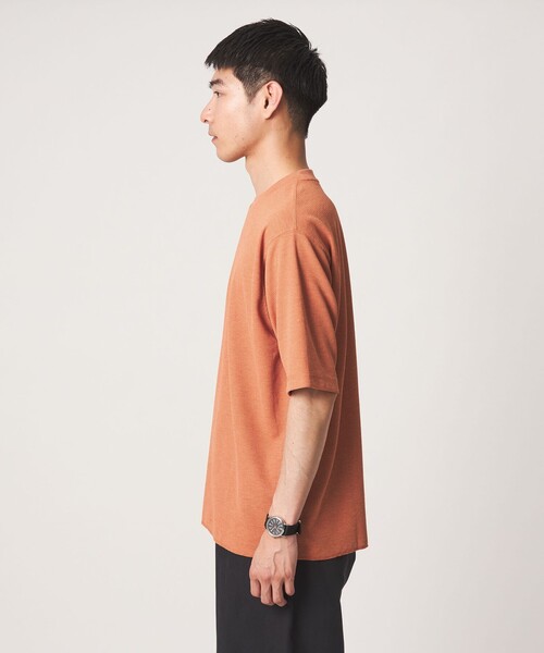 green label relaxing(グリーンレーベルリラクシング)の「Somarti ワッフル クルーネック 半袖 Tシャツ -遮熱・UVカット・吸水速乾-(Tシャツ/カットソー・メンズ・ホワイト/オレンジ/ダークグレー・XL/S/M/L)」の12枚目の写真