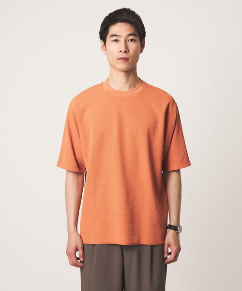 green label relaxing(グリーンレーベルリラクシング)の「Somarti ワッフル クルーネック 半袖 Tシャツ -遮熱・UVカット・吸水速乾-(Tシャツ/カットソー・メンズ・ホワイト/オレンジ/ダークグレー・XL/S/M/L)」の14枚目の写真