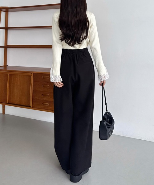 callautia（カラウティア）の「アシメデザインタックパンツ(裏無し)（スラックス・レディース・チャコール/ブラック/ライトベージュ・LARGE/MEDIUM/SMALL）」の7枚目の写真