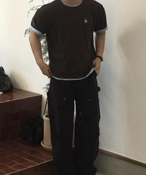 UNTITLED SEOUL(アンタイトル ソウル)の「アンタイトルレイヤードクロップ半袖ブラウン(Tシャツ/カットソー・レディース・その他・SMALL/MEDIUM)」の2枚目の写真