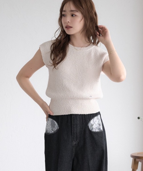 raffime(ラフィミー)の「【Raffime】バックデザインニットトップス(タンクトップ・レディース・ブラウン/ミント/アイボリー・フリー)」の8枚目の写真