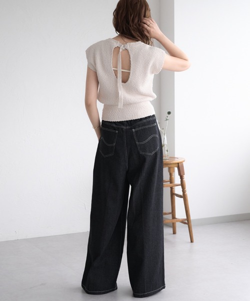 raffime(ラフィミー)の「【Raffime】バックデザインニットトップス(タンクトップ・レディース・ブラウン/ミント/アイボリー・フリー)」の13枚目の写真