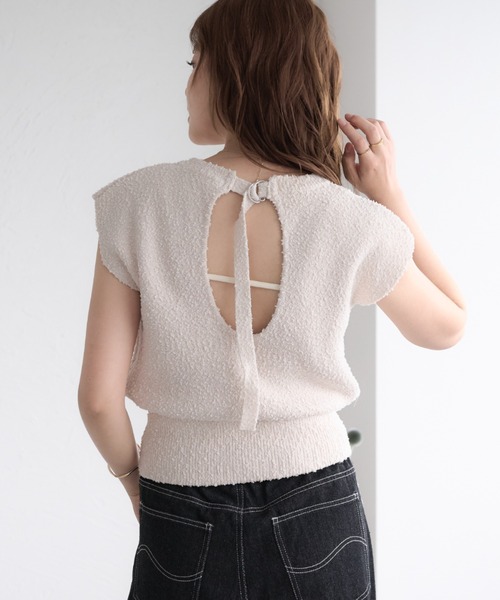 raffime(ラフィミー)の「【Raffime】バックデザインニットトップス(タンクトップ・レディース・ブラウン/ミント/アイボリー・フリー)」の14枚目の写真