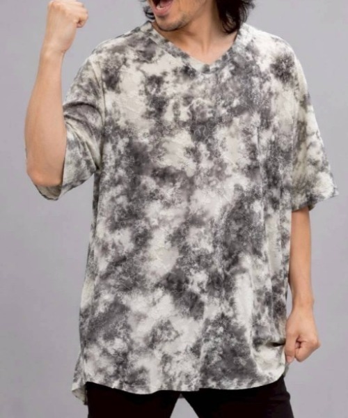 KAMINARI_TOKIO(カミナリトキオ)の「タイダイプリントレース風カットソー(Tシャツ/カットソー・レディース・ブラック/アイボリー・FREE)」の4枚目の写真