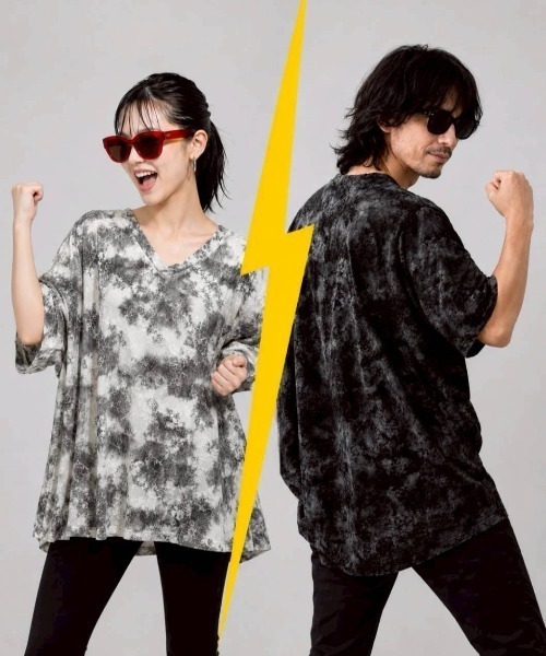 KAMINARI_TOKIO(カミナリトキオ)の「タイダイプリントレース風カットソー(Tシャツ/カットソー・レディース・ブラック/アイボリー・FREE)」の3枚目の写真
