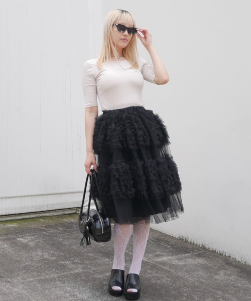 HONEY MI HONEY（ハニーミーハニー）の「back open rib tops（Tシャツ/カットソー・レディース・グレイッシュベージュ/マルチ・FREE）」の5枚目の写真