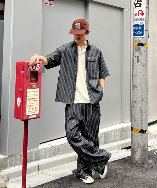 CIAOPANIC(チャオパニック)の「ストライプデニムダブルニーパンツ(デニムパンツ・メンズ・ブラック/インディゴブルー・LARGE/MEDIUM)」の14枚目の写真