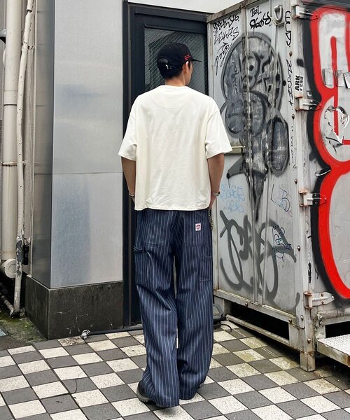CIAOPANIC(チャオパニック)の「ストライプデニムダブルニーパンツ(デニムパンツ・メンズ・ブラック/インディゴブルー・LARGE/MEDIUM)」の4枚目の写真