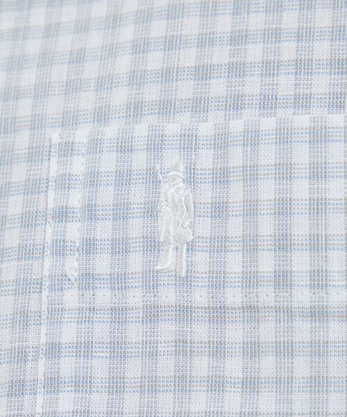 MACKINTOSH LONDON(マッキントッシュ ロンドン)の「マイクロチェックコットンリネンハーフボタンダウンシャツ(シャツ/ブラウス・メンズ・ブルー系その他4・XL/L/M)」の6枚目の写真