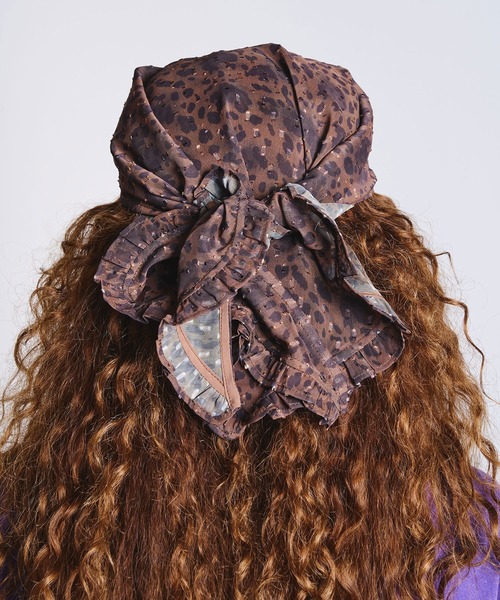 ROSE BUD(ローズバッド)の「PRINTED SCARF(バンダナ/スカーフ・レディース・ブラック/バーガンディー/ベージュ・ONE SIZE)」の6枚目の写真